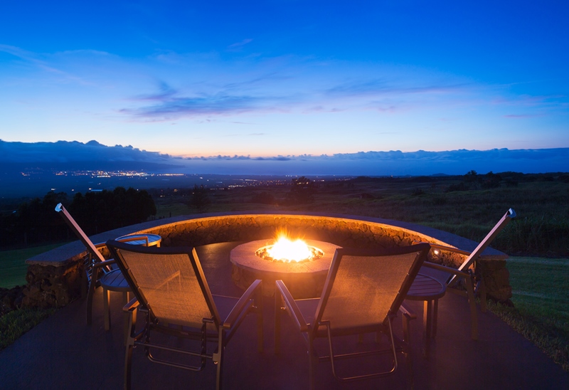 Romantic fire pit with a view