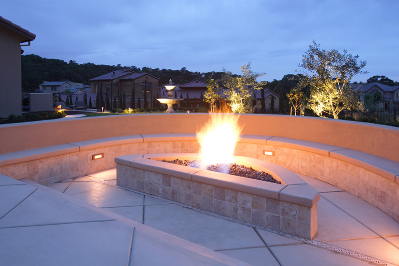 Fire pit at twilight