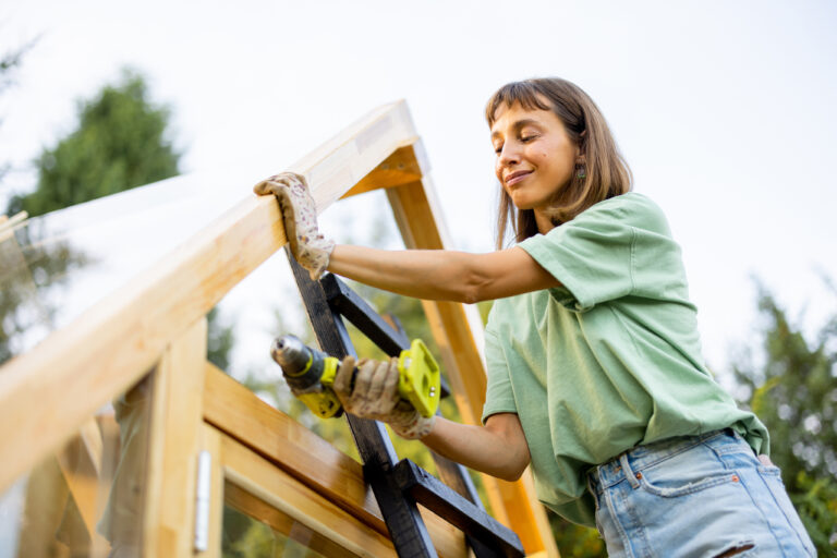 Woman renovating her house after a cash-out refinance at loanDepot